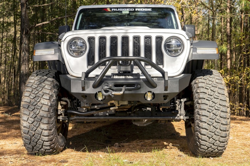Jeep Wrangler JK Bumper - Front - Rugged Ridge - HD X-Striker - Satin Black - `07-`18
